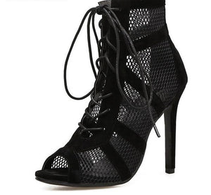 iWinckle Women’s “Netrica” Luxury Lace-up Mesh Heels